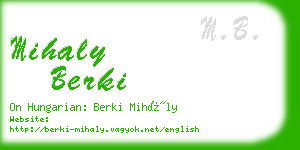 mihaly berki business card